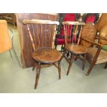 2 drum topped elm chairs