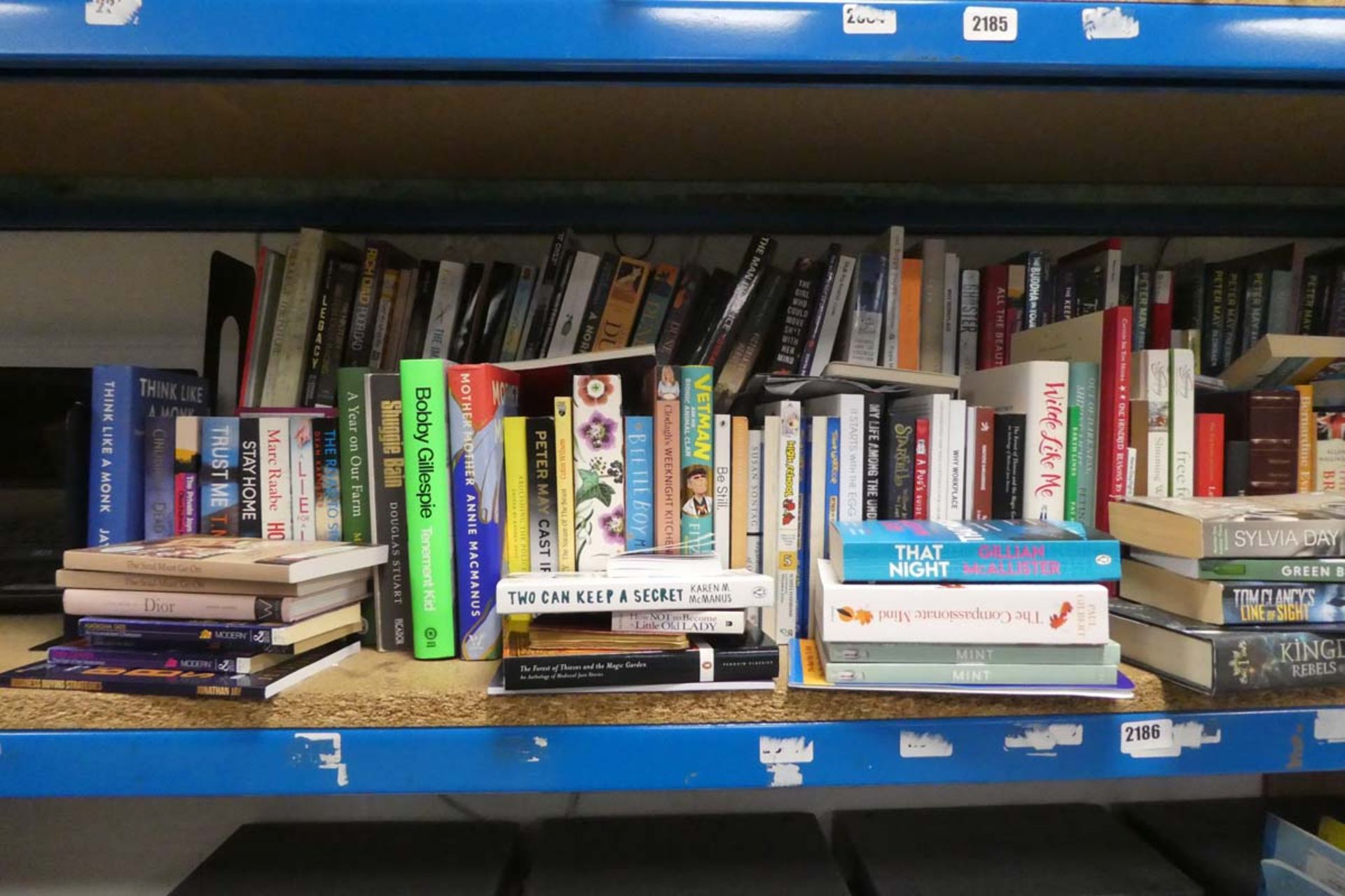 Large shelf comprising of wide selection of paperback and hardback novels and other books - Image 3 of 3