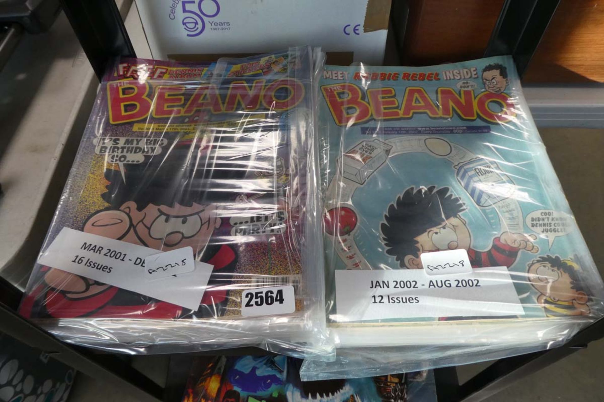 2 sets of bean comic books inc. March 2001 - December 2001 and January 2002 - August 2002