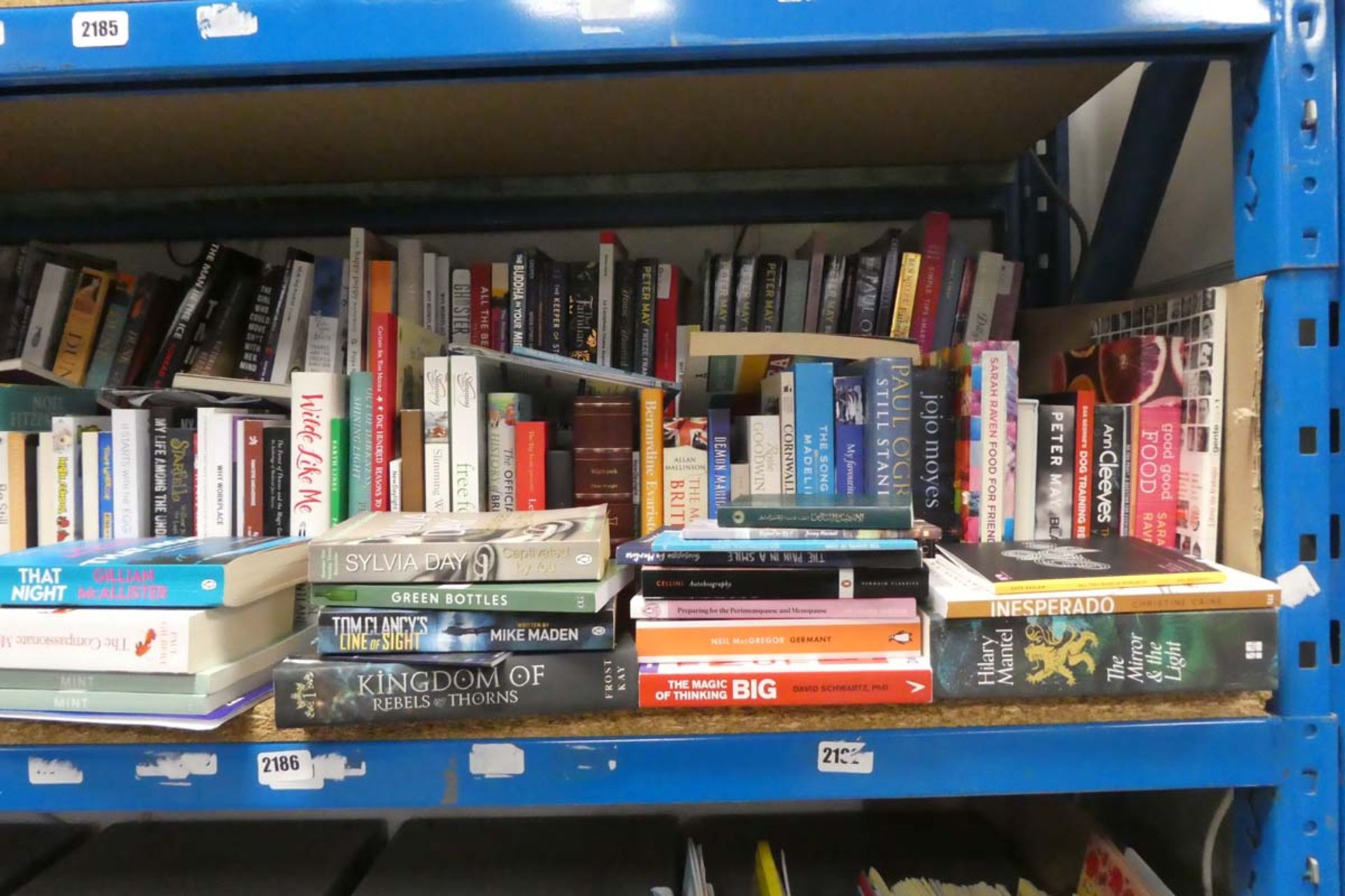 Large shelf comprising of wide selection of paperback and hardback novels and other books - Image 2 of 3