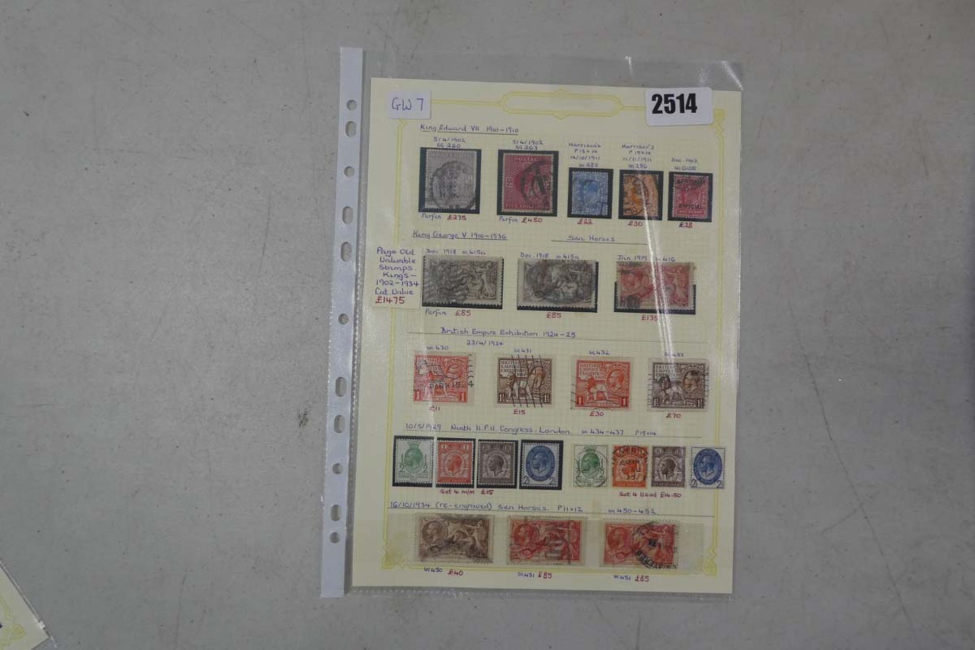 Page of various stamps inc. 1902/1904 inc. various kings