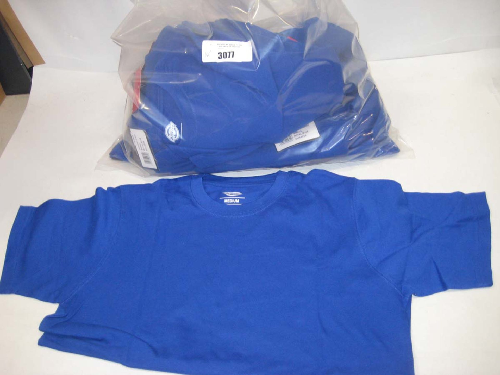 Bag containing 18 light blue t-shirts