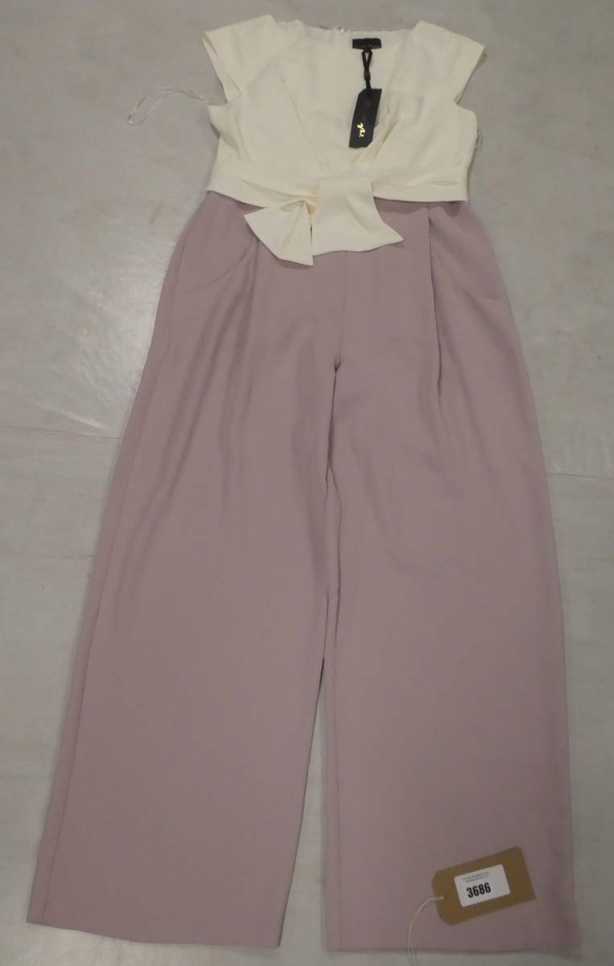 Phase Eight ladies janey knot jumpsuit in ivory / misty mauve size 18