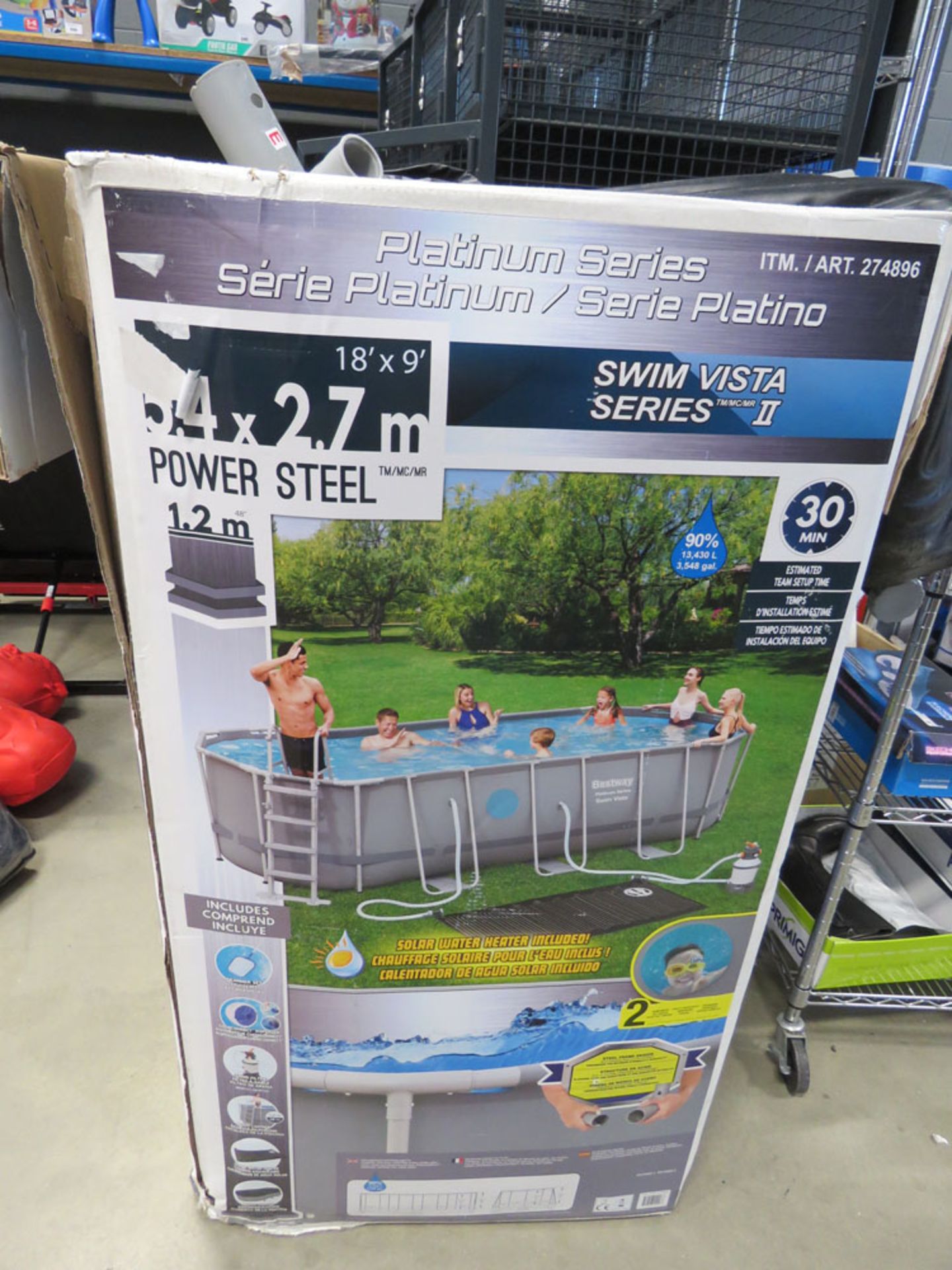 Platinum Series power steel frame swimming pool in box