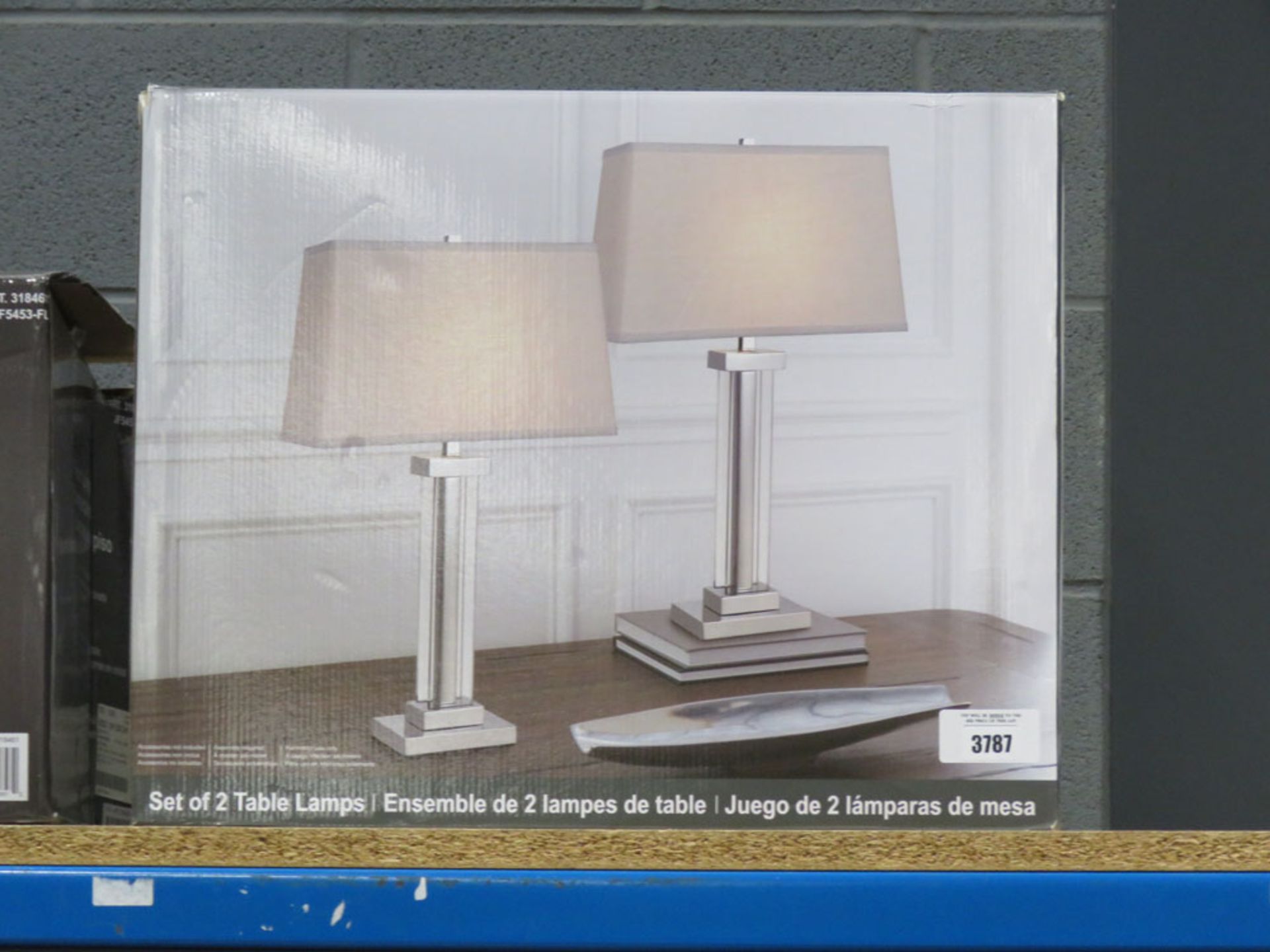 Boxed Bridge Design pair of table lamps