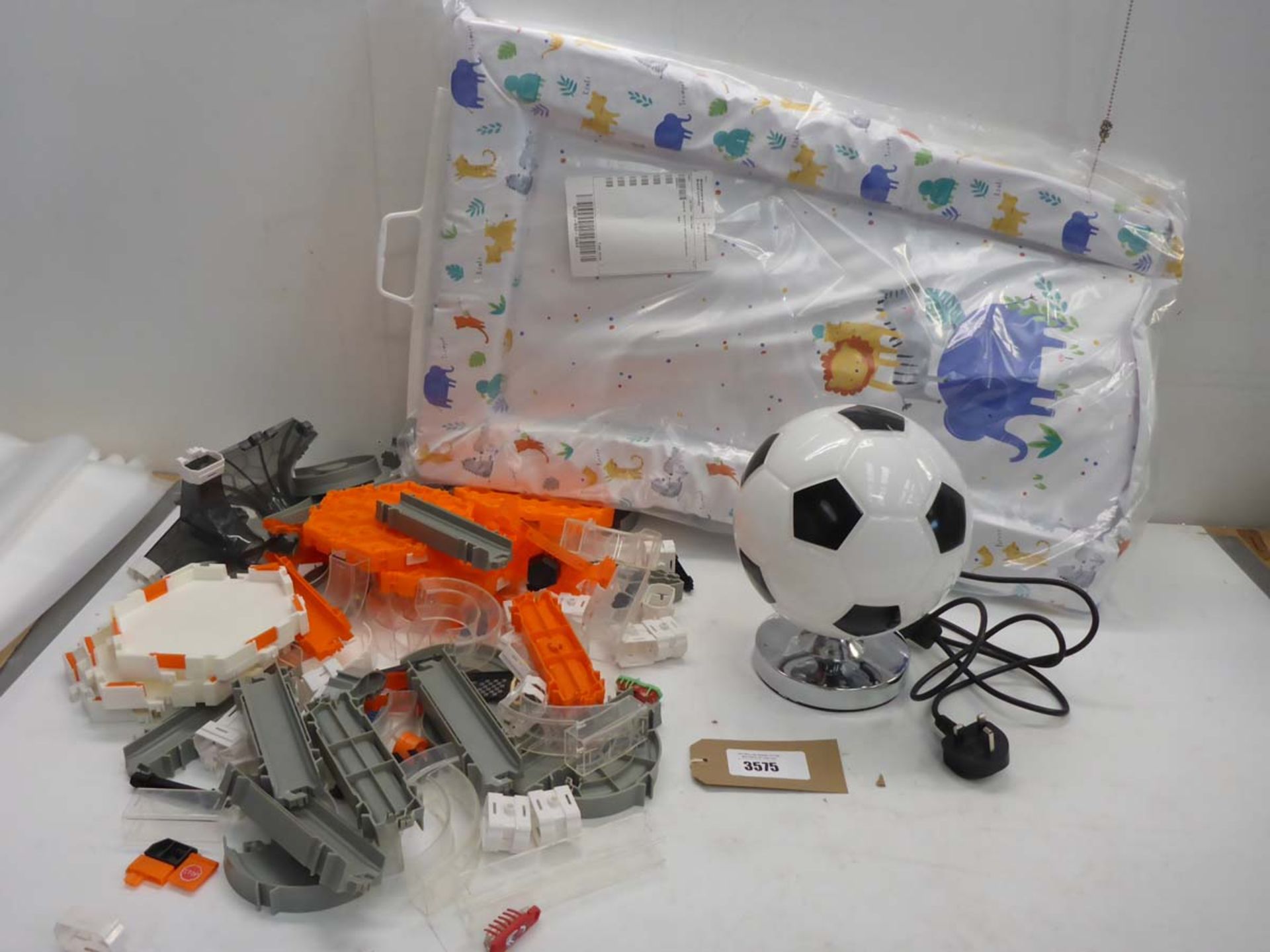 Children's Football bedside lamp, nappy changing mat and plastic toy parts