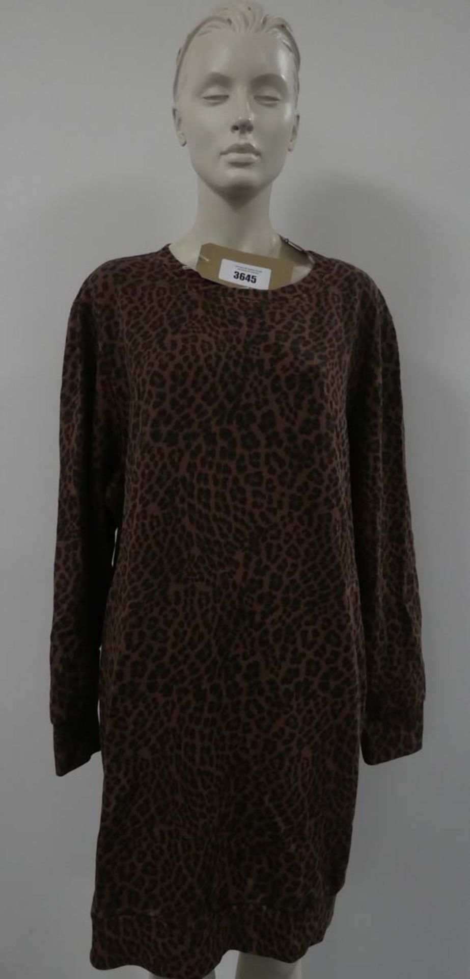 Hush ladies liona sweat tunic dress in brown leopard skin size 18