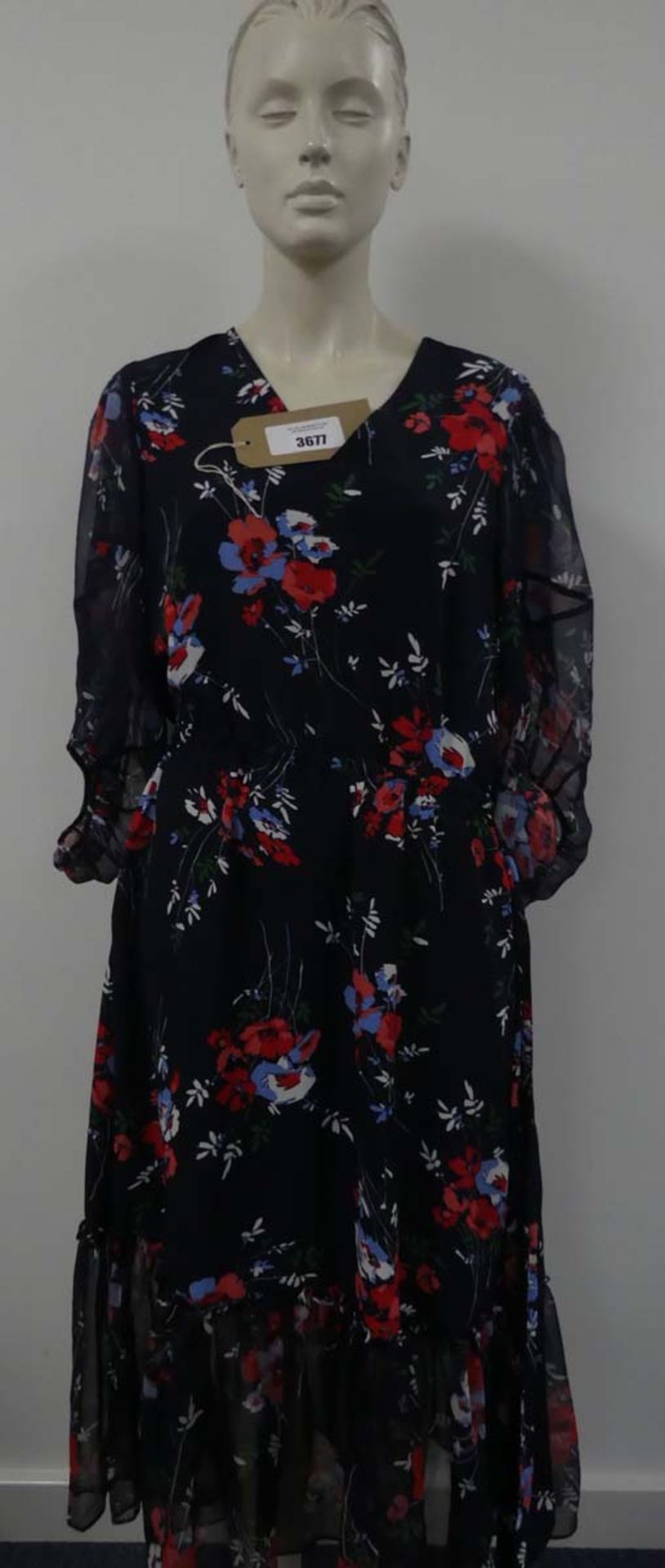 Ralph Lauren ladies floral print dress in navy size 6