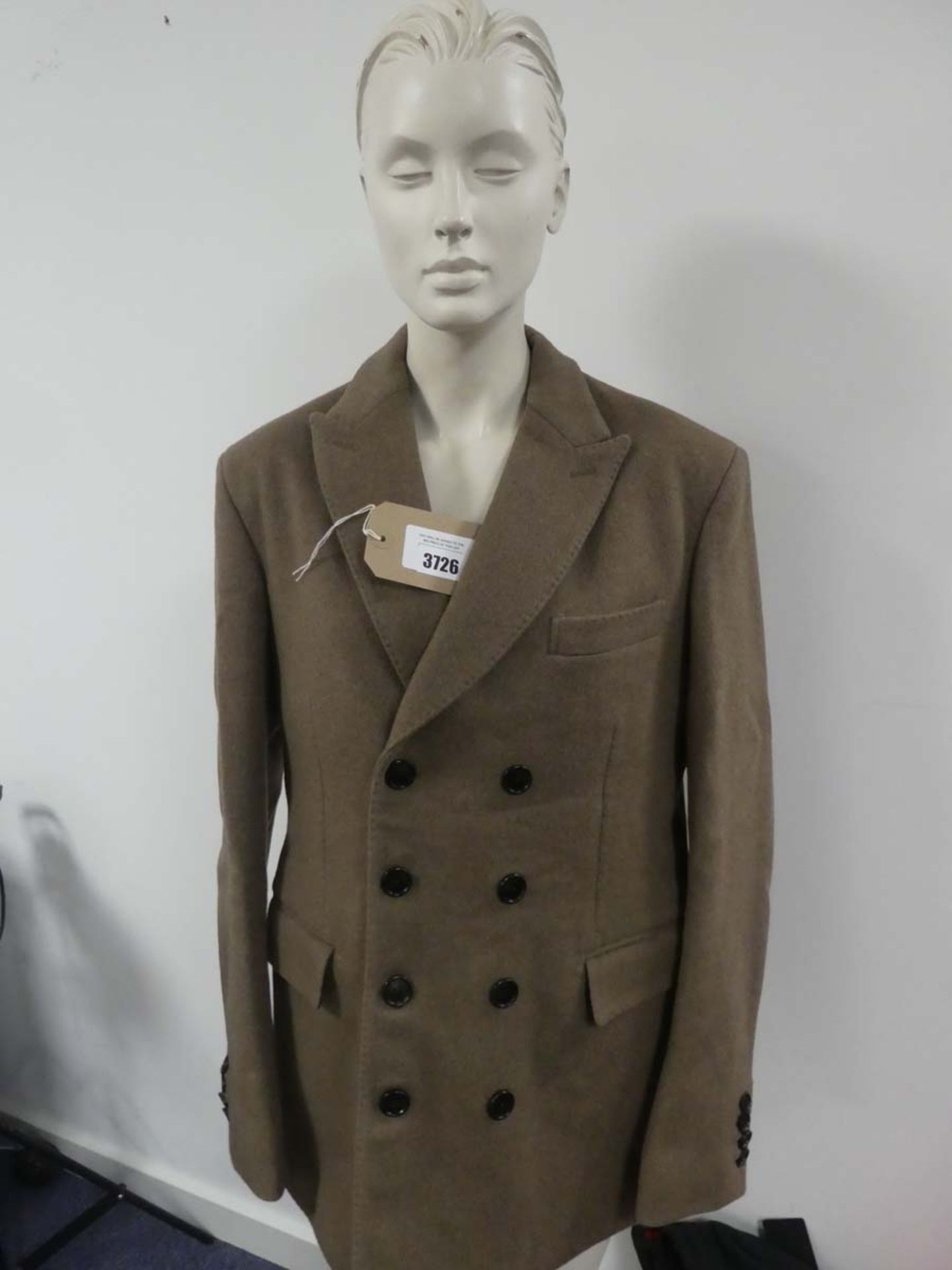 Berluti cashmere double breasted jacket in brown, size 52