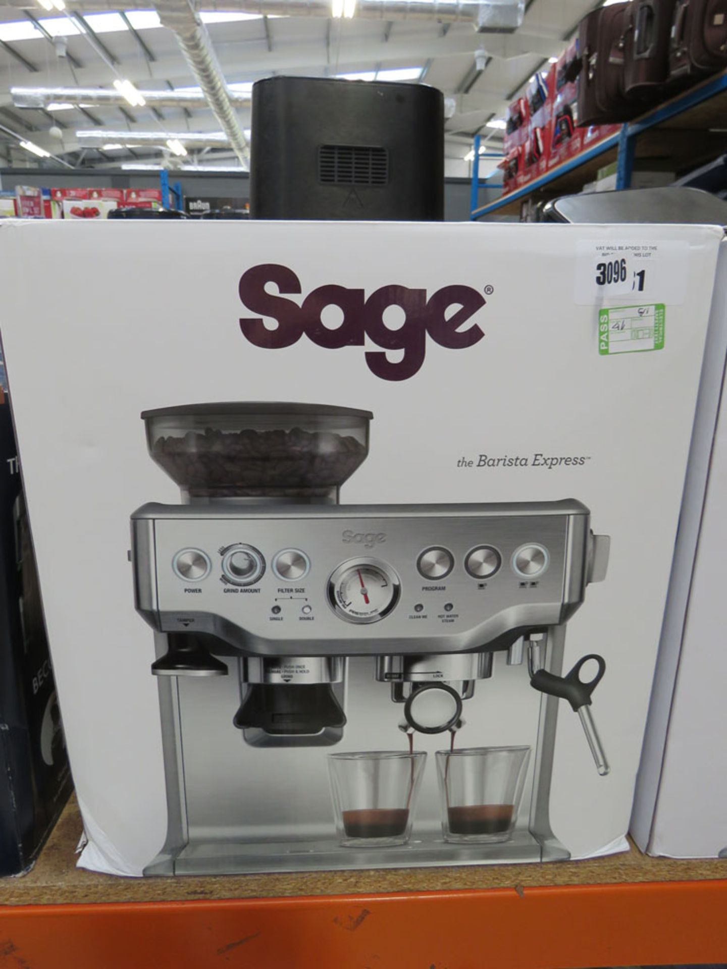 3081 - Sage Barista Express coffee machine with box