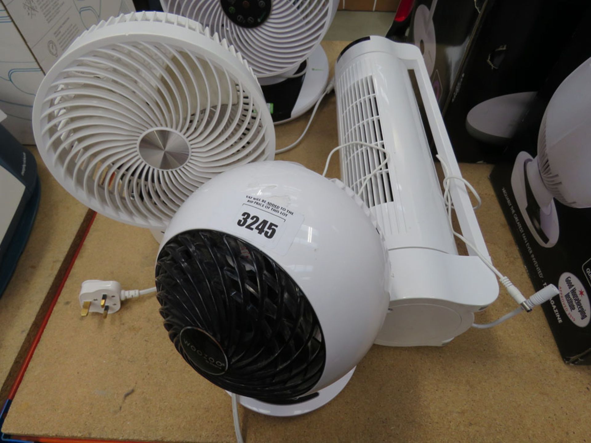 2 desktop fans plus mini NSA fan