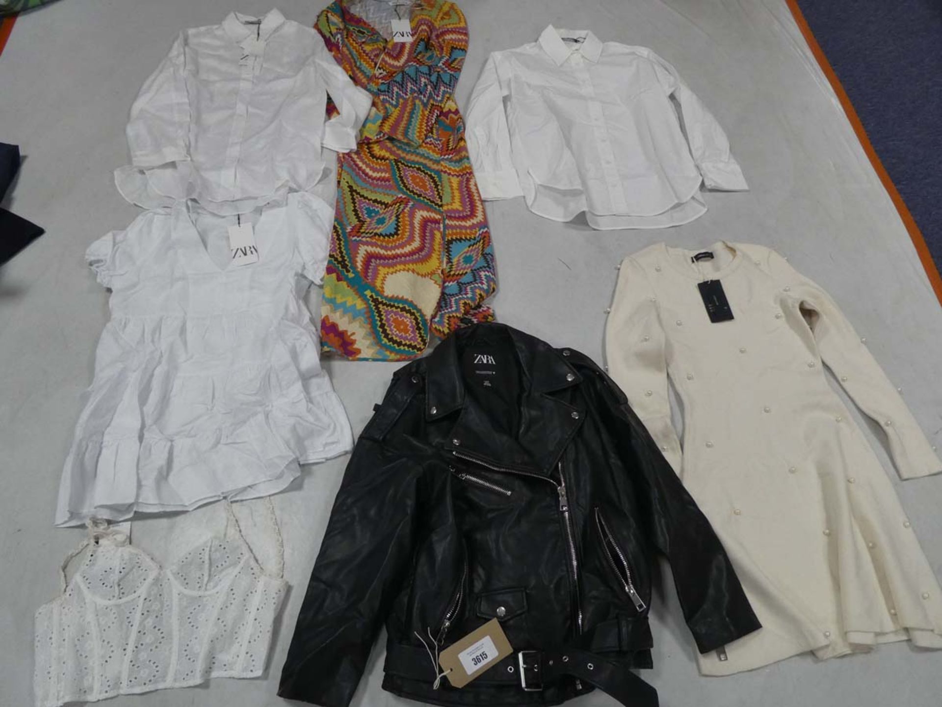 Selection of Zara clothing to include jacket, dresses, shirts, etc