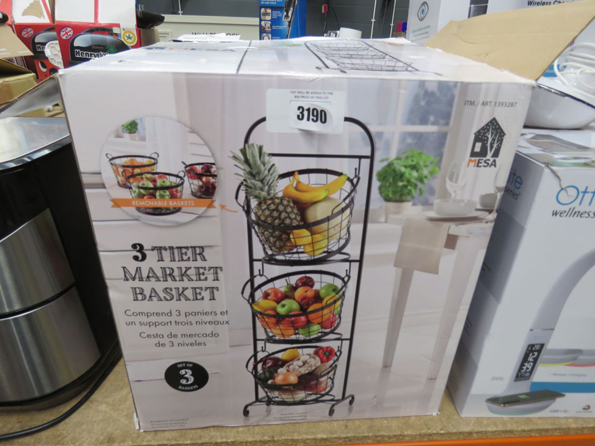 3201 - 3 tier market basket stand - Image 2 of 2
