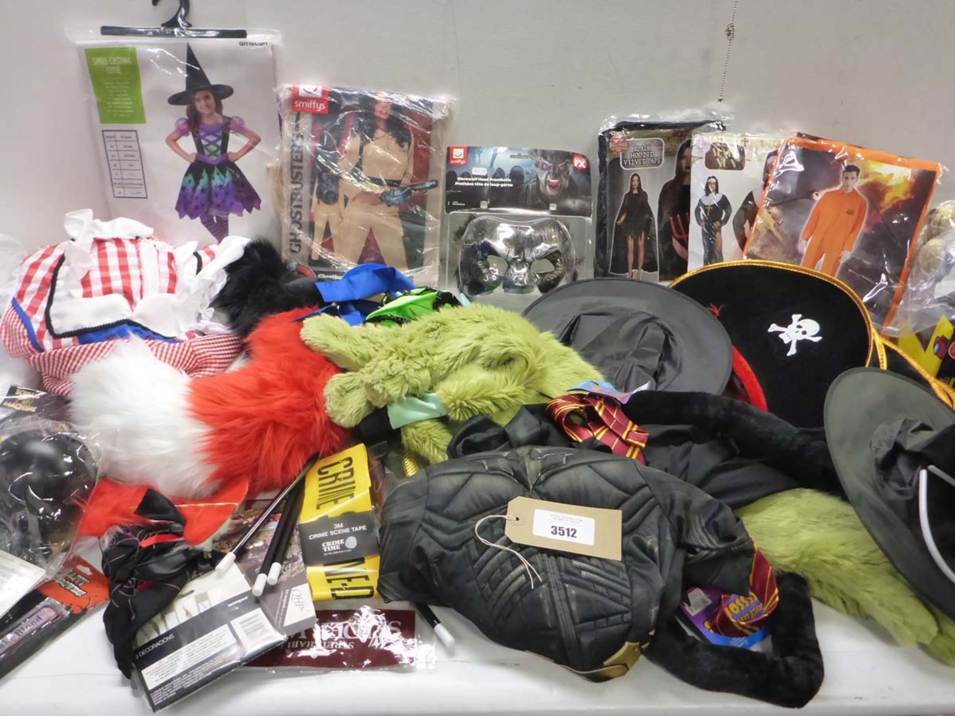 Selection of fancy dress costumes, hats, masks and accessories