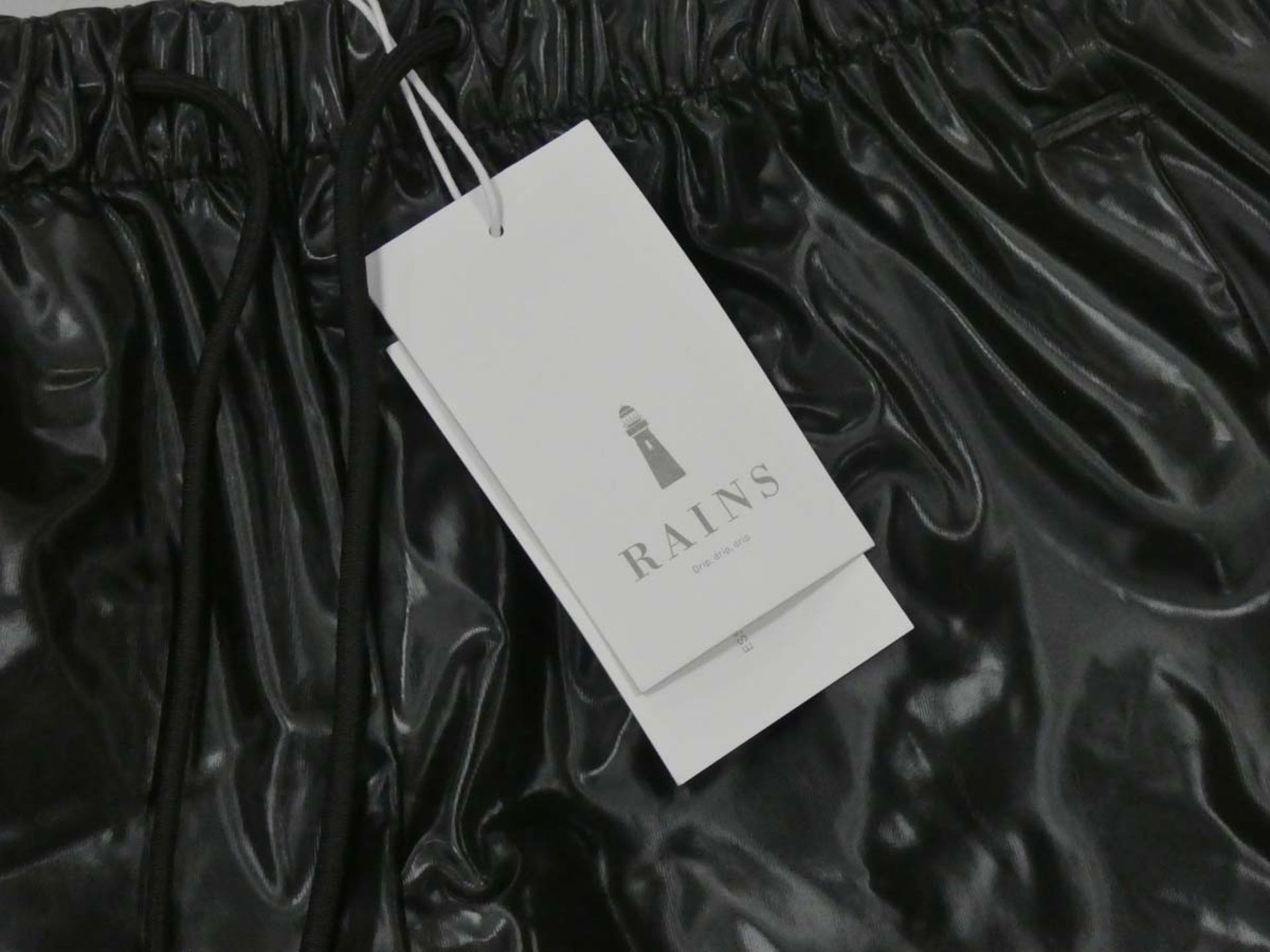 Rains shiny black pants size M/L - Image 2 of 2