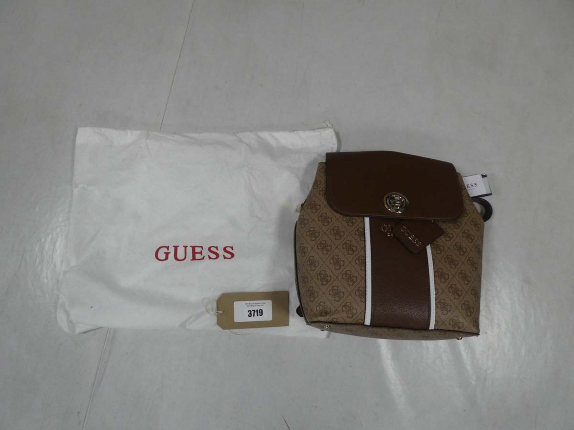 Guess Cathleen backpack, brown with dustbag