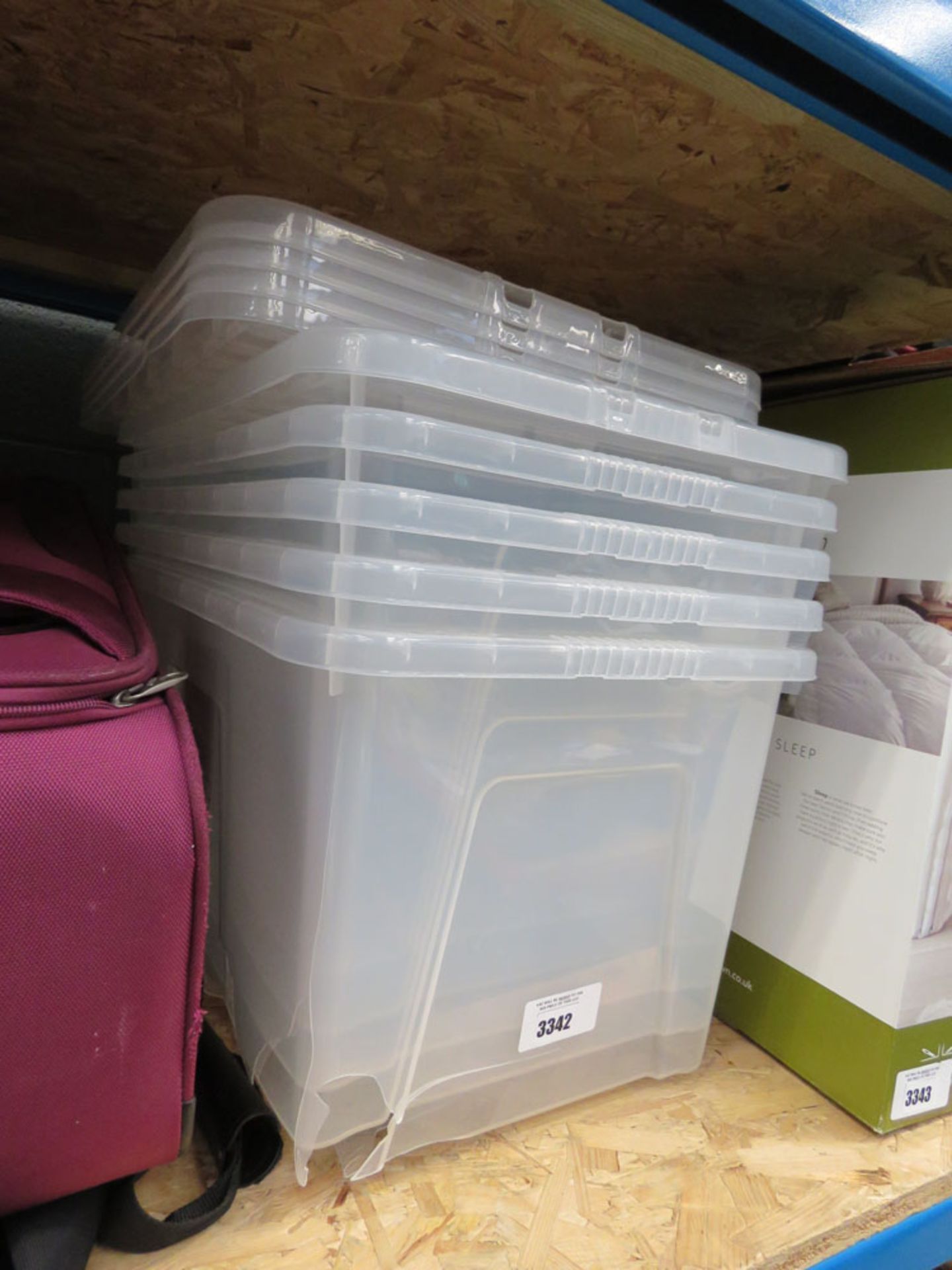 4 large storage boxes