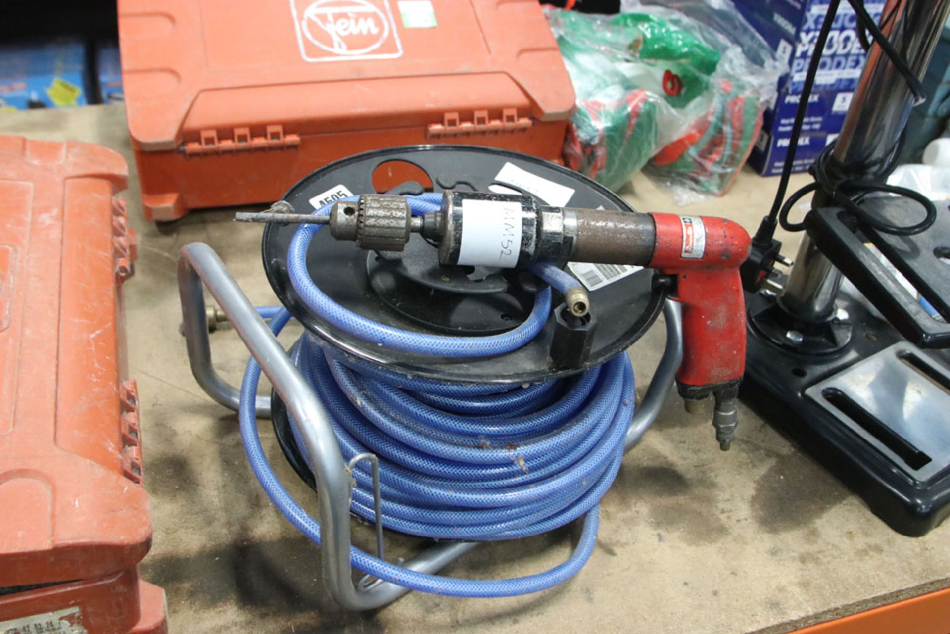 Parkside compressed air hose drum and air drill