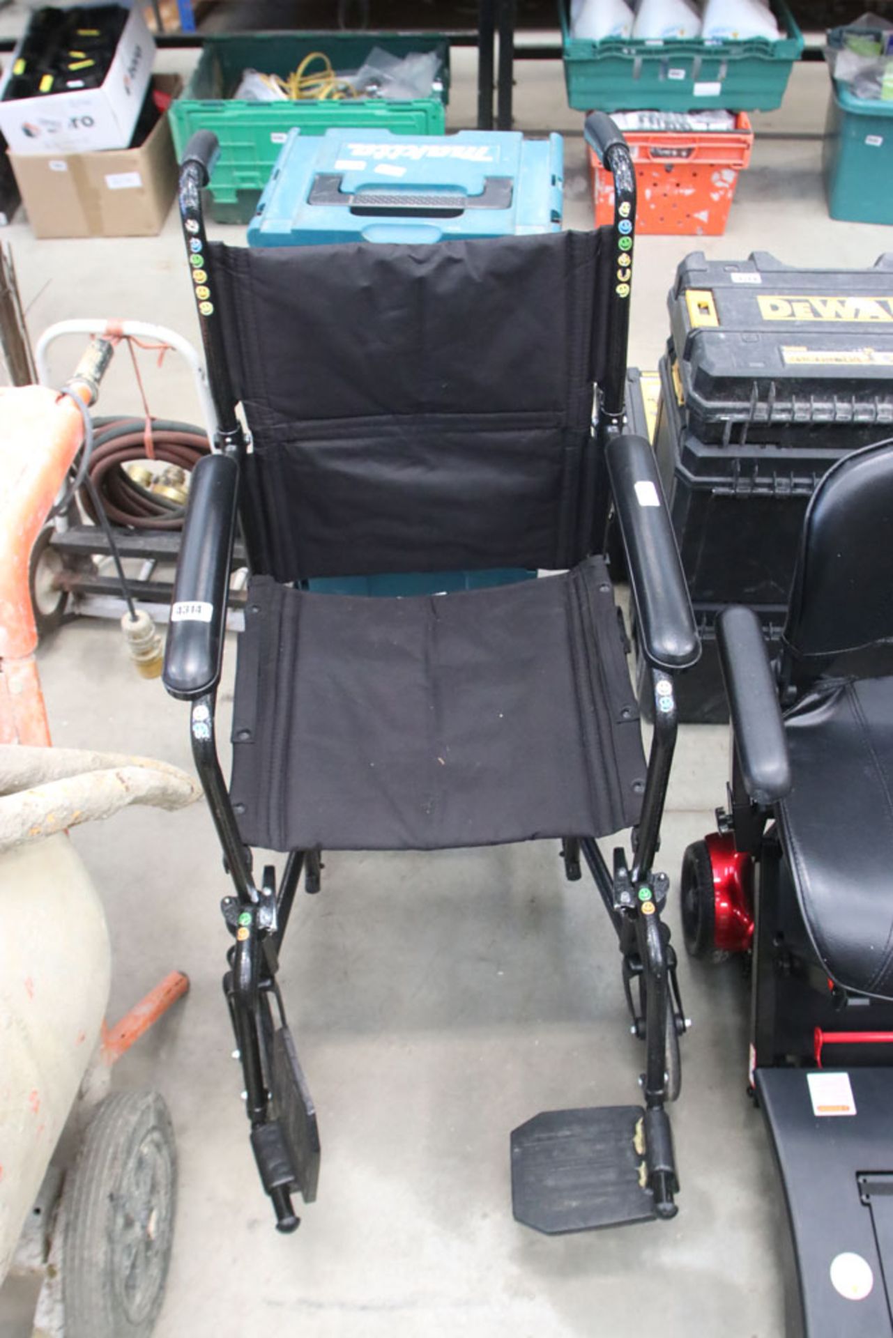 4329 Folding black wheelchair