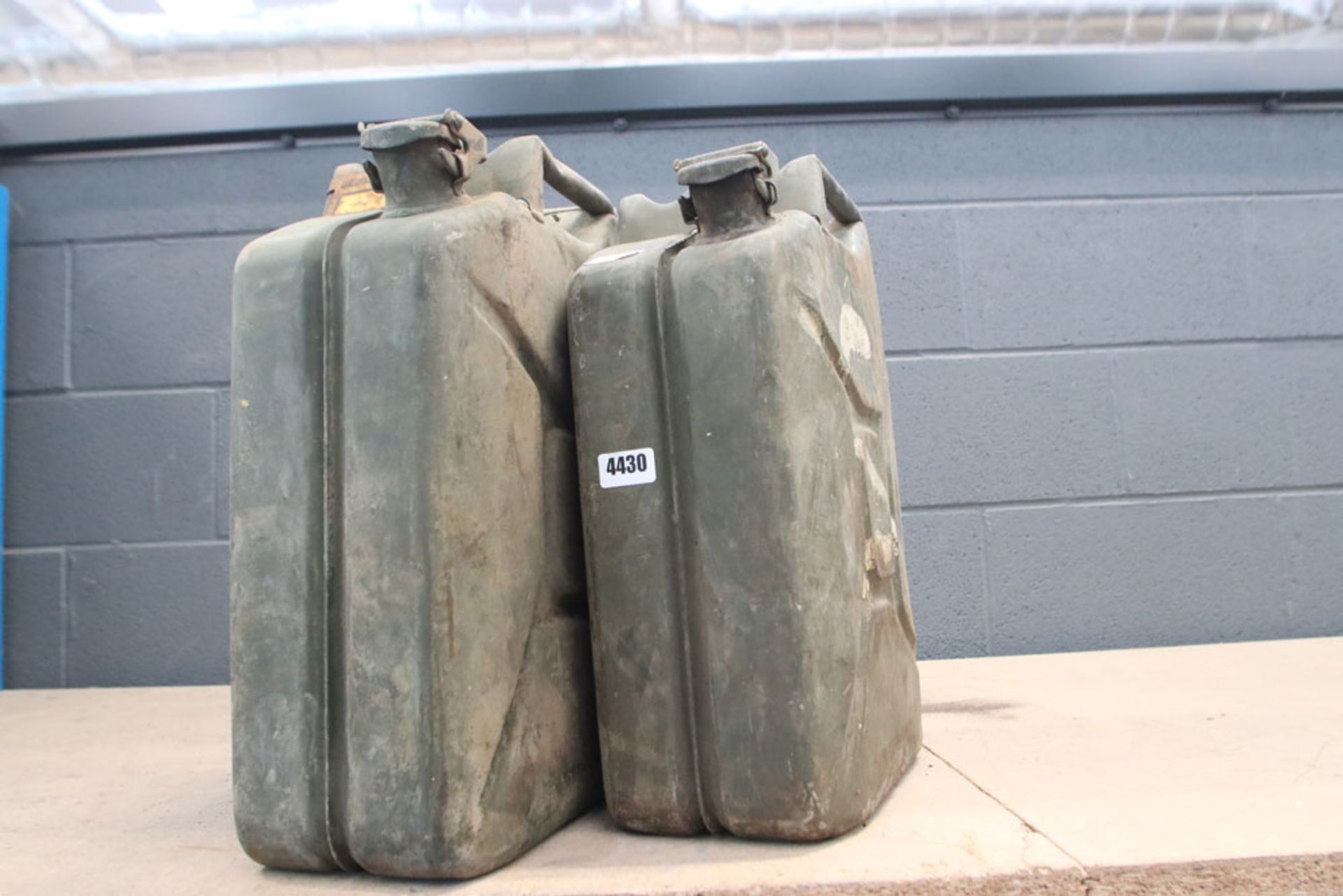 2 metal vintage jerry cans