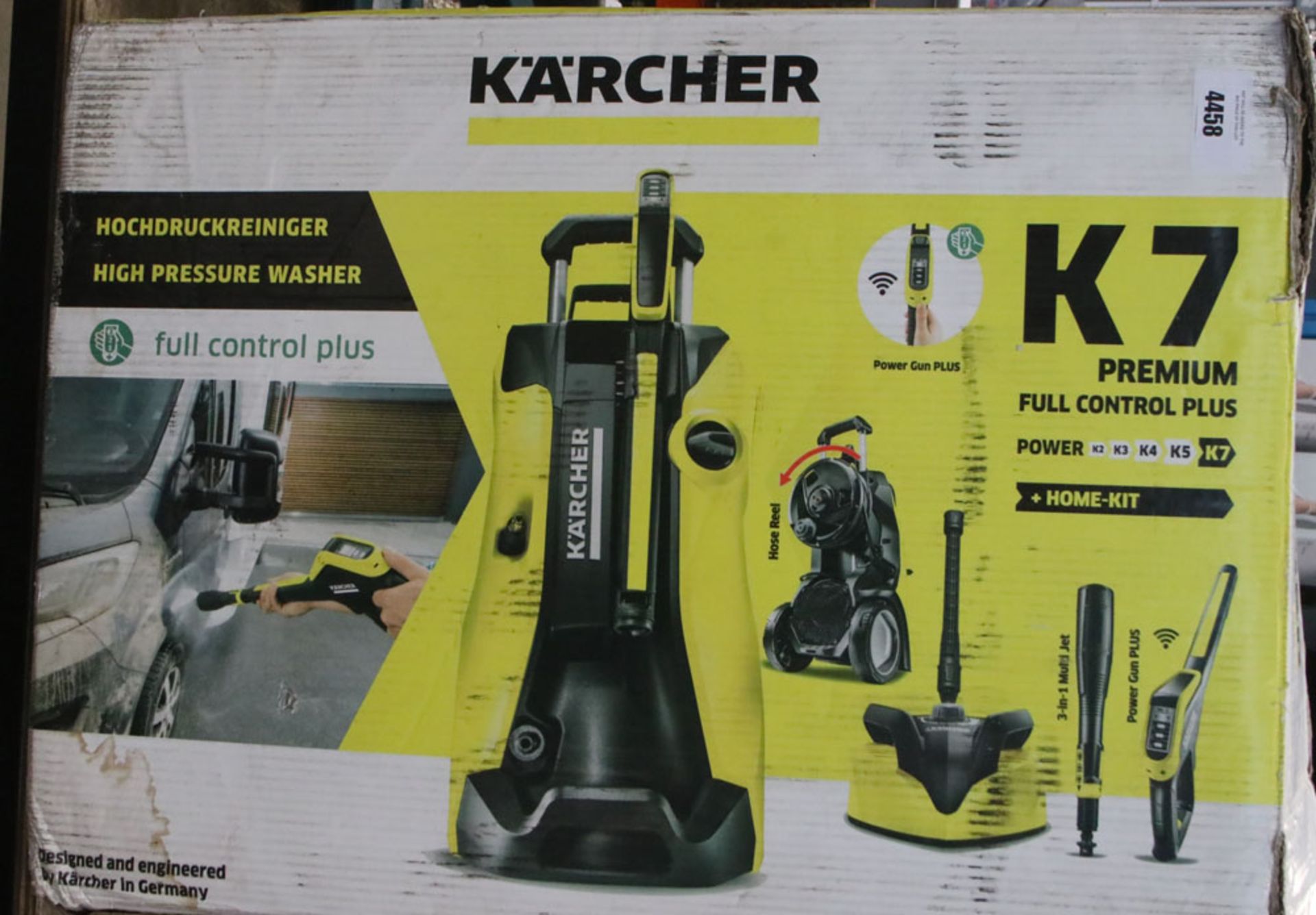 Boxed Karcher K7 electric pressure washer with patio cleaning head