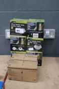2 boxes of small LED solar lights and 6 gutter lights