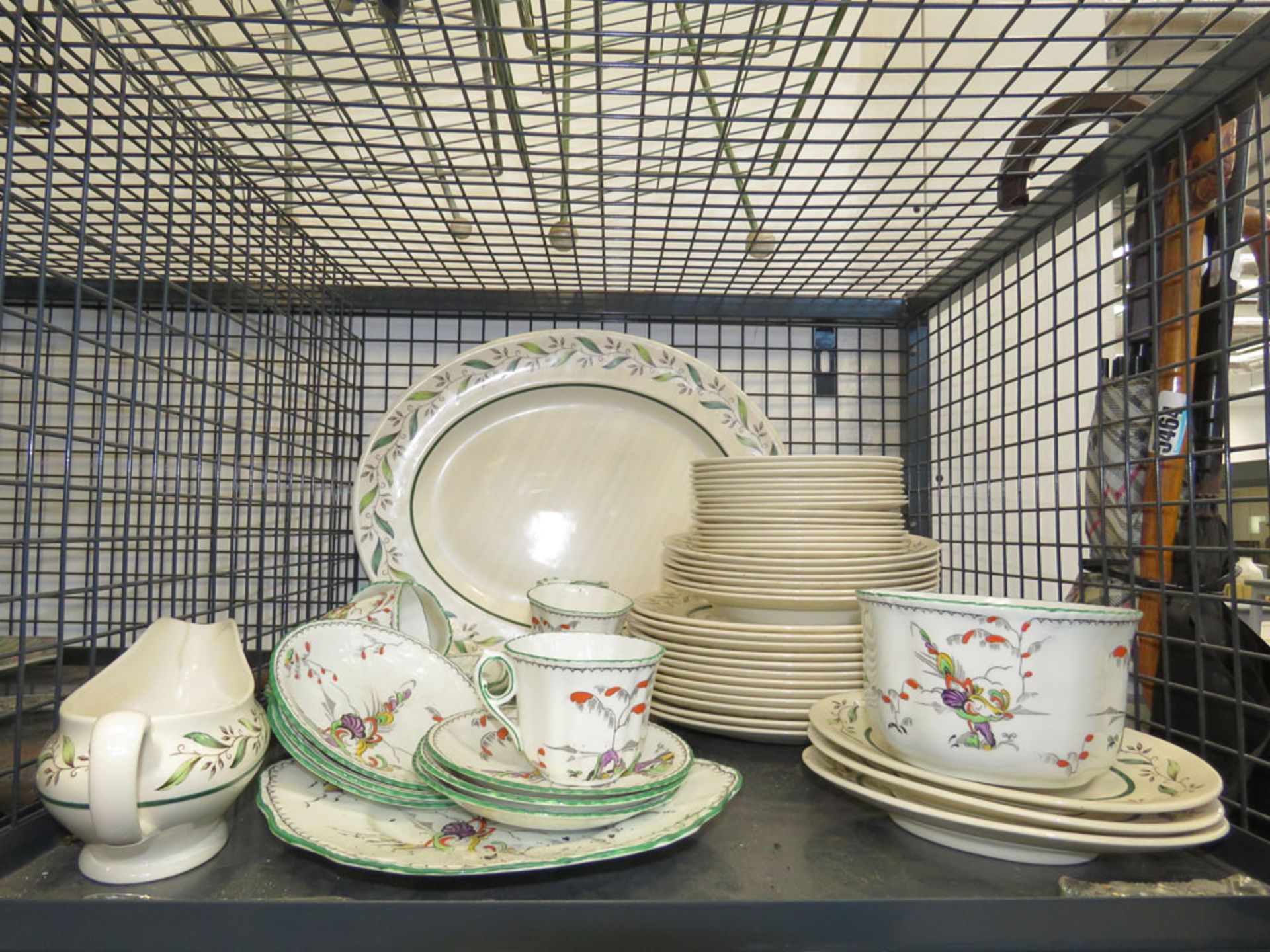 5467 Cage containing Royal Doulton and other floral patterned crockery