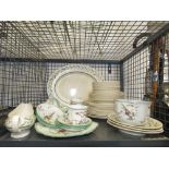 5467 Cage containing Royal Doulton and other floral patterned crockery
