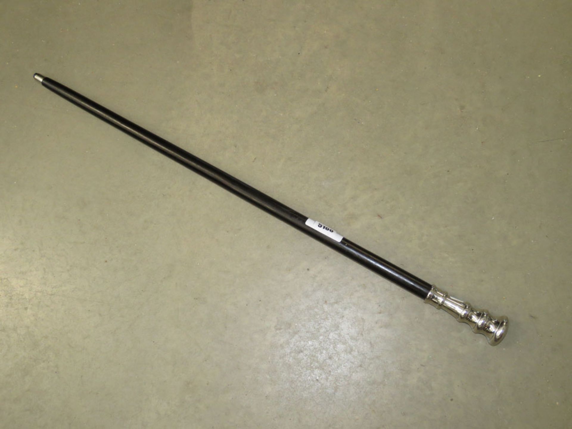 Walking stick with silver plated handle