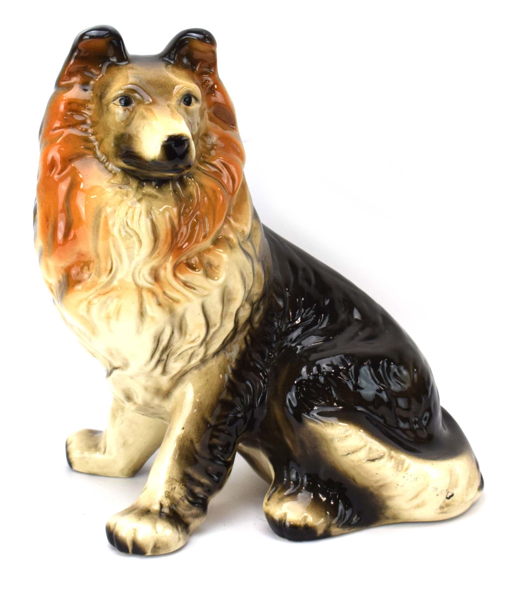 (2147MCD) 349 - A gloss pottery figure modelled as a collie, h. 38 cm