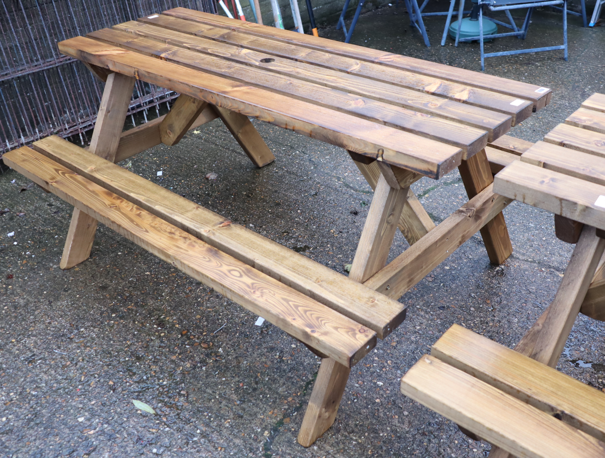 Wooden picnic bench