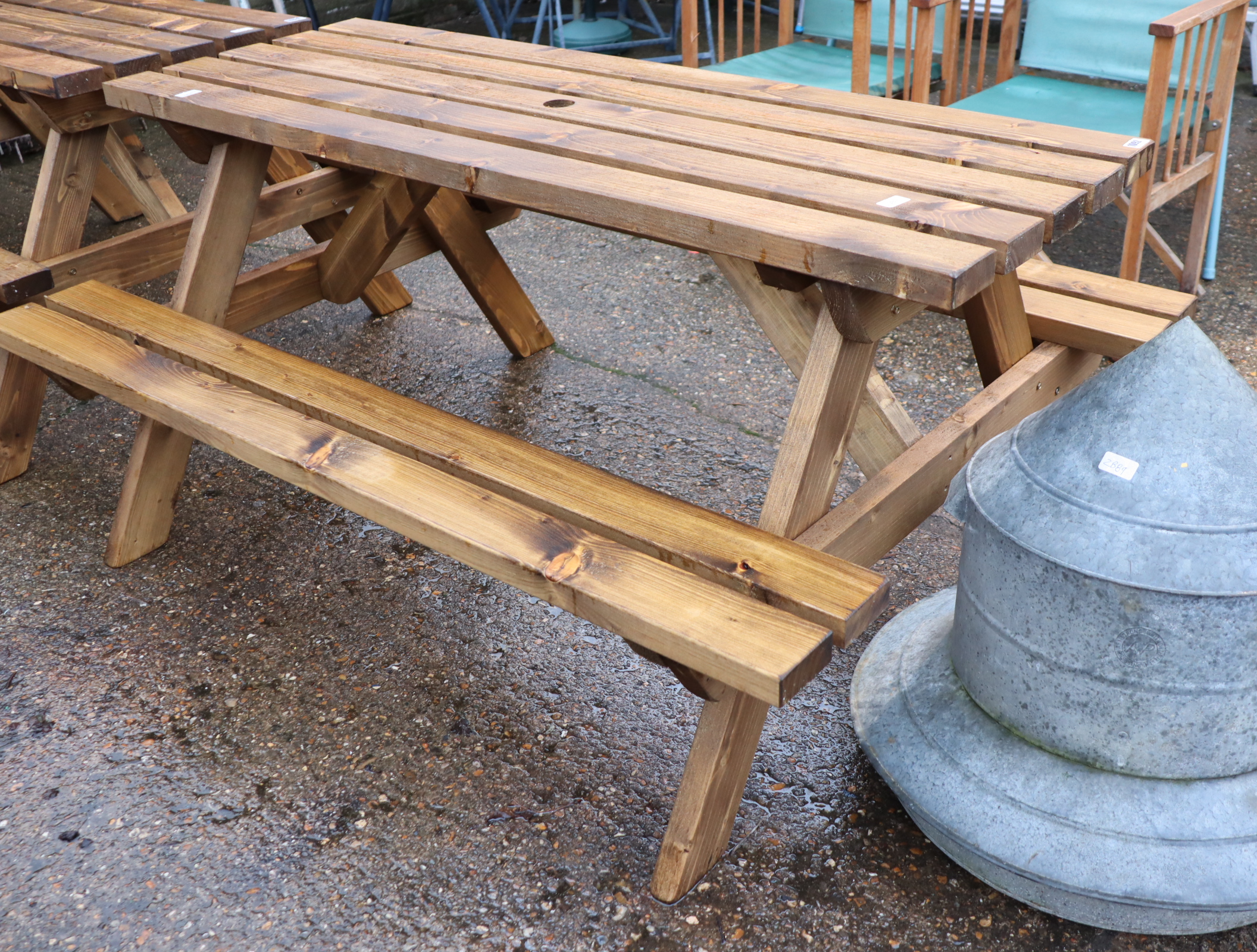 Wooden picnic bench