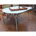 Blue aluminium garden table