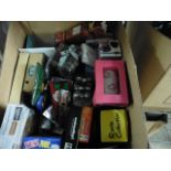 Box of various novelty and secret Santa items
