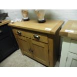 (4) Oak small double door cupboard with drawer