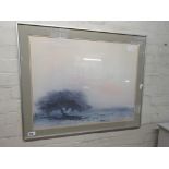 (2209) Framed and glazed print of lonely tree