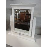 (2059) White free standing bevelled dressing table mirror