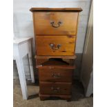 (2081) Pair of pine 2 drawer bedsides