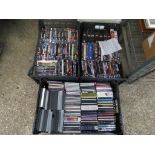 3 crates of various CDs and DVDs