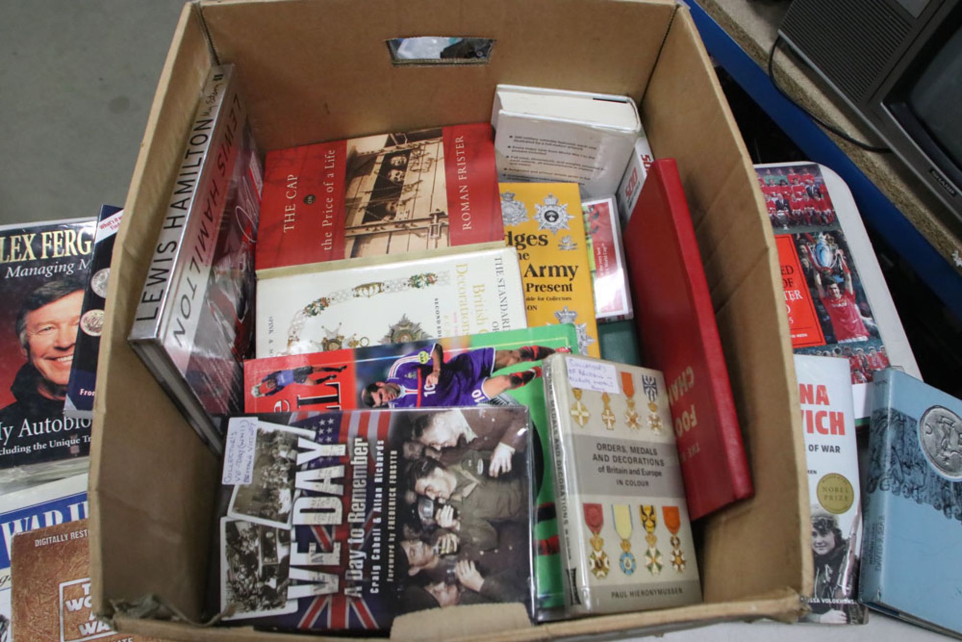 Tray of various books, coin books, football annuals, etc. - Image 2 of 2