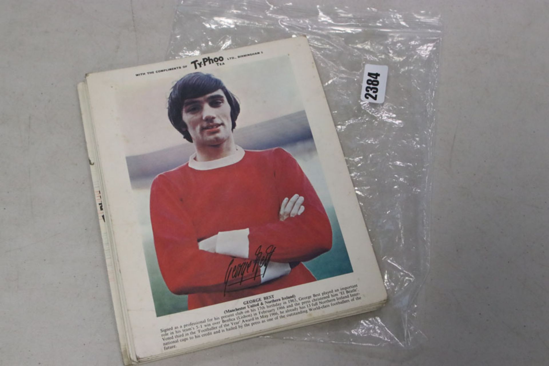 Selection of Typhoo tea cards, large format with signatures incl George Best