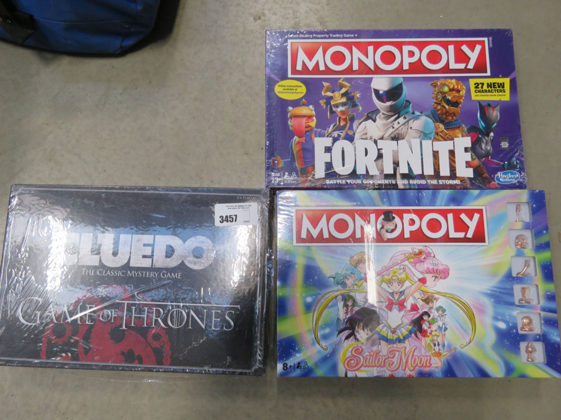 Game of thrones board game, cluedo classics mystery game and monopoly fortnite and monopoly sailor