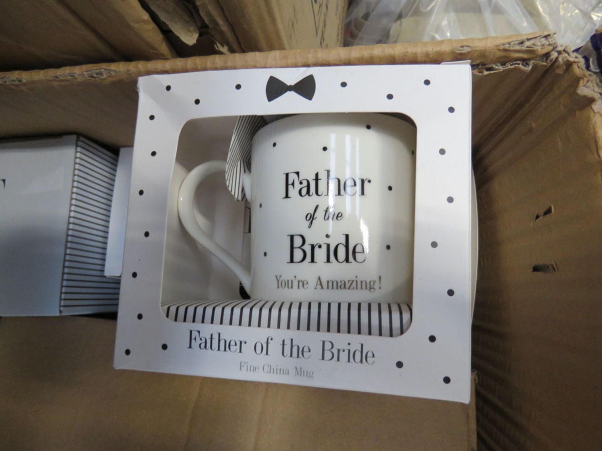 3 boxes of Father of the Bride mugs, Best Man etc - Image 3 of 7