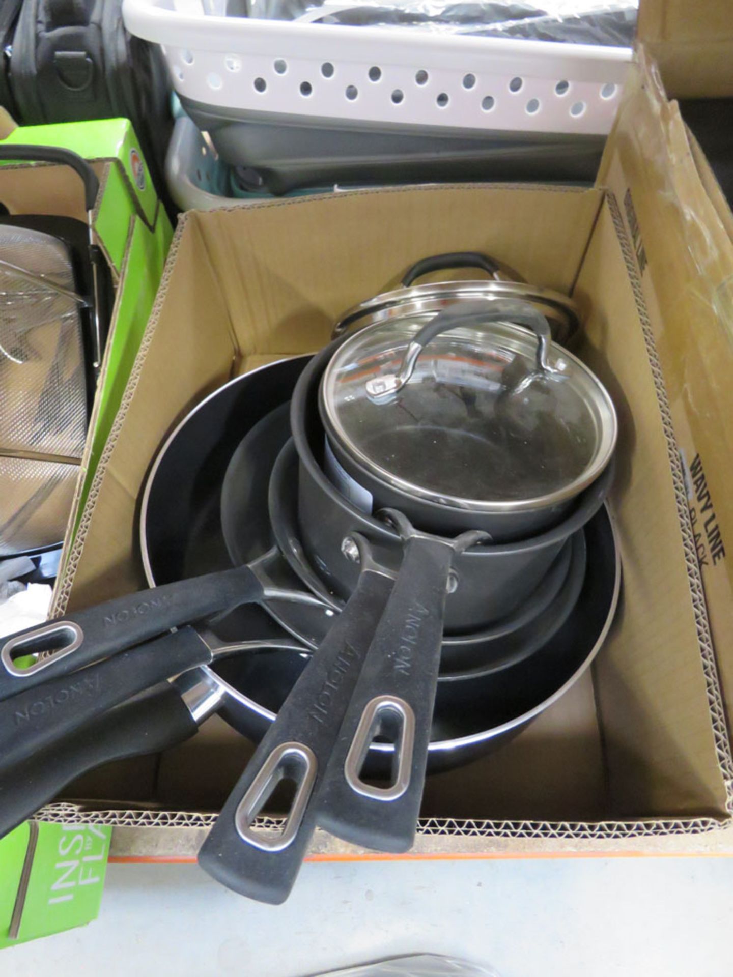 Box of various pots/pans