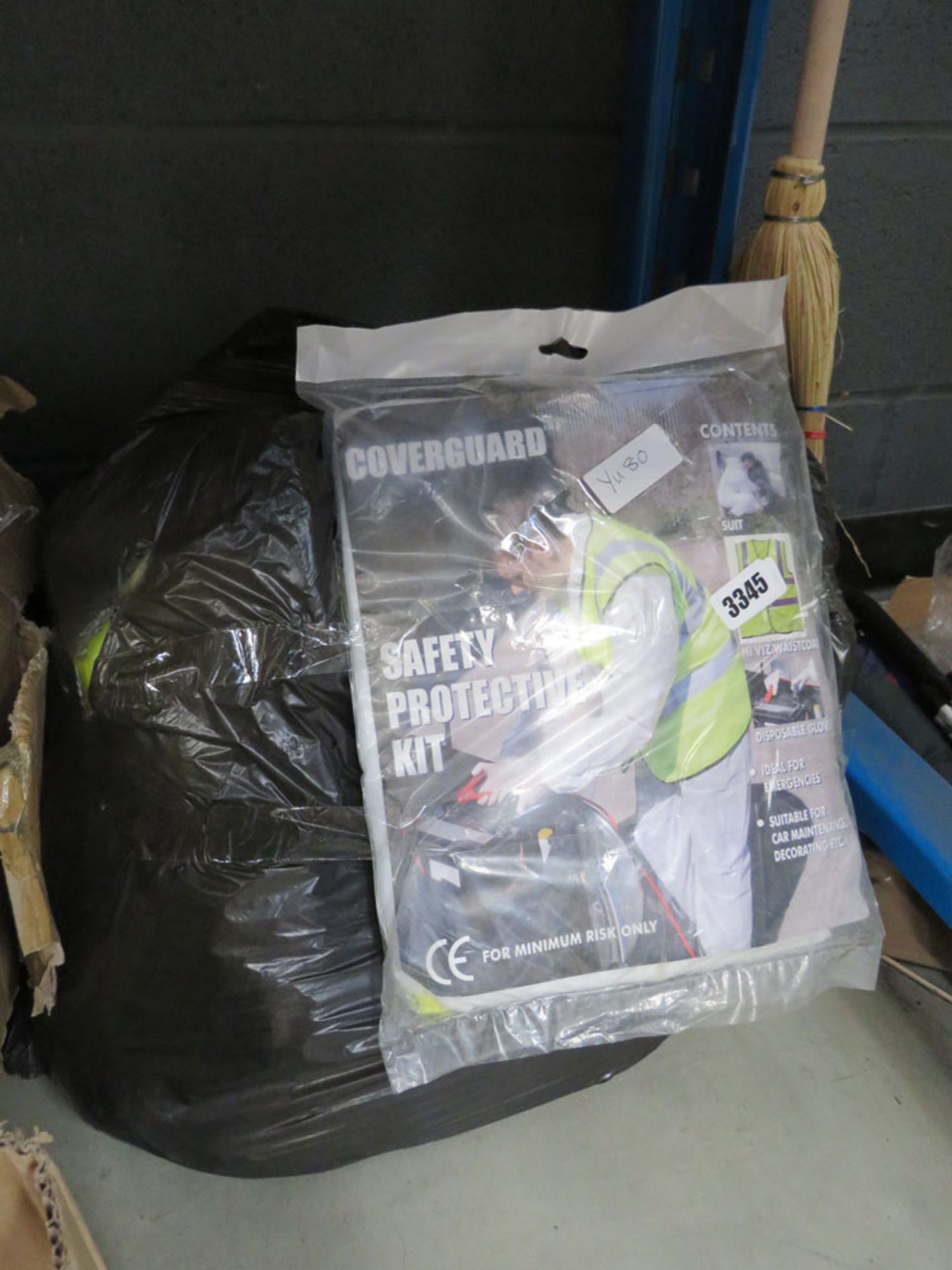 3416 Bag of safety protection kit, Hi Viz jacket, disposable gloves etc