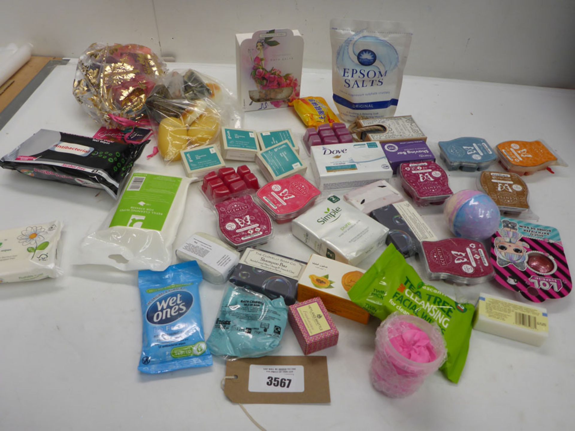 Bath bombs, Epsom salts, wax melts, soaps etc