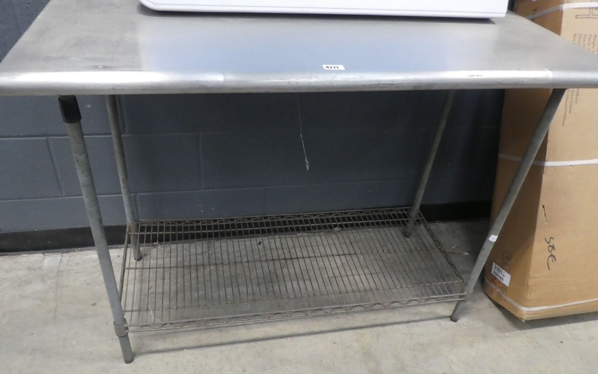 Stainless steel prep table