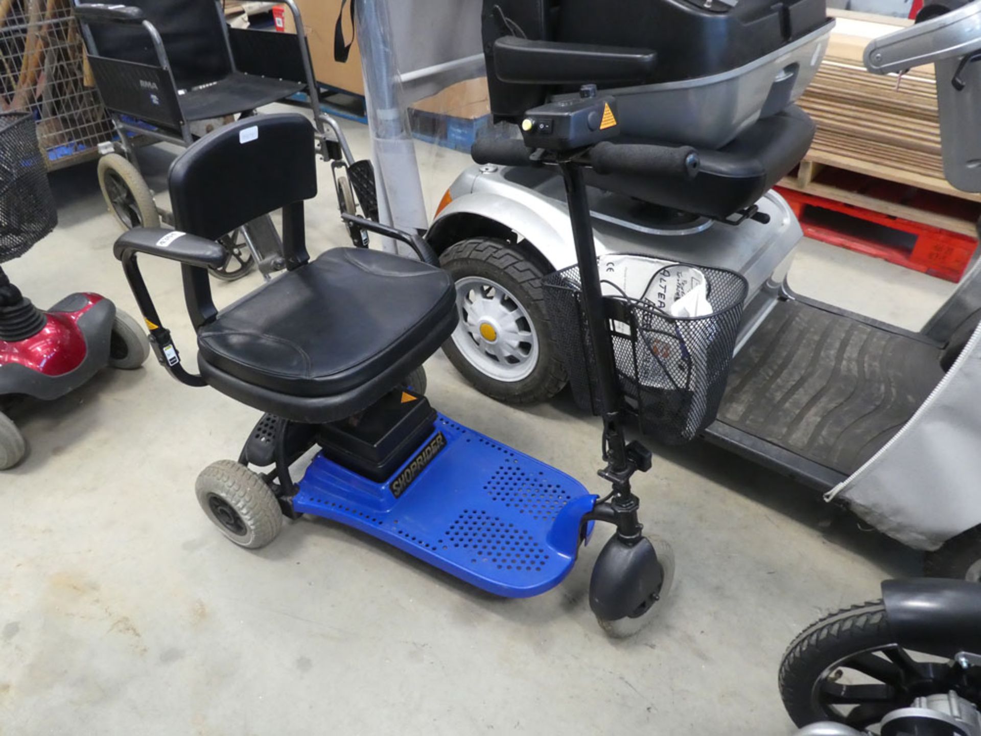 Blue Shoprider 3-wheel mobility scooter