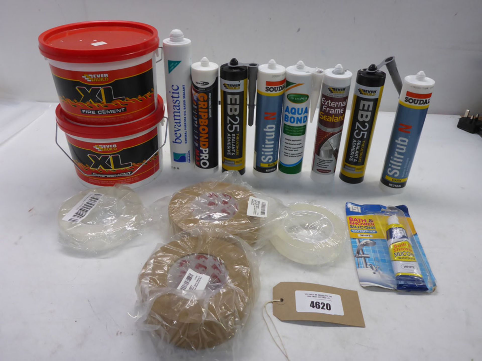 Fire cement, silicone, aqua bond, sealant and adhesive tapes