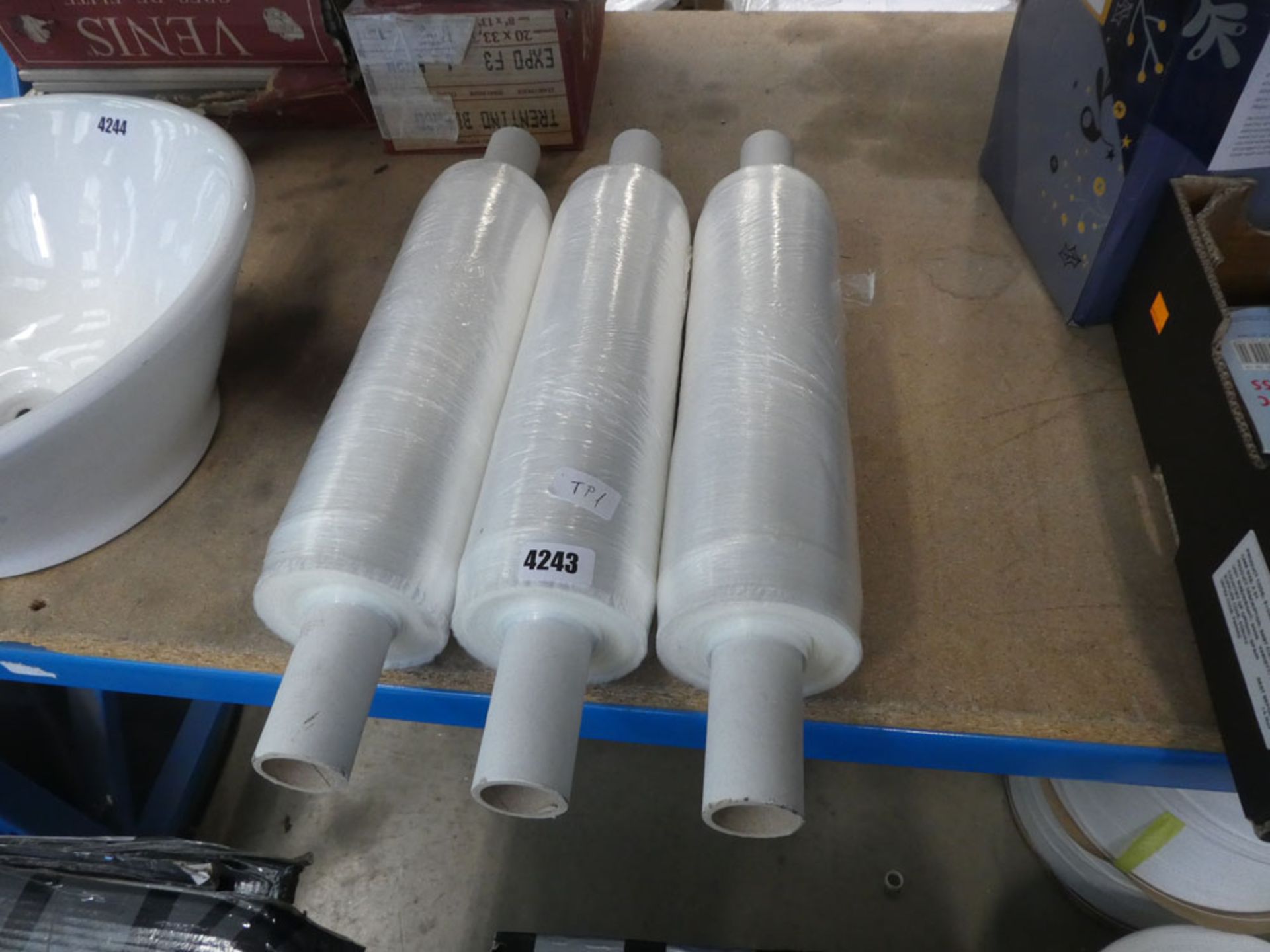 3 rolls of shrink wrap